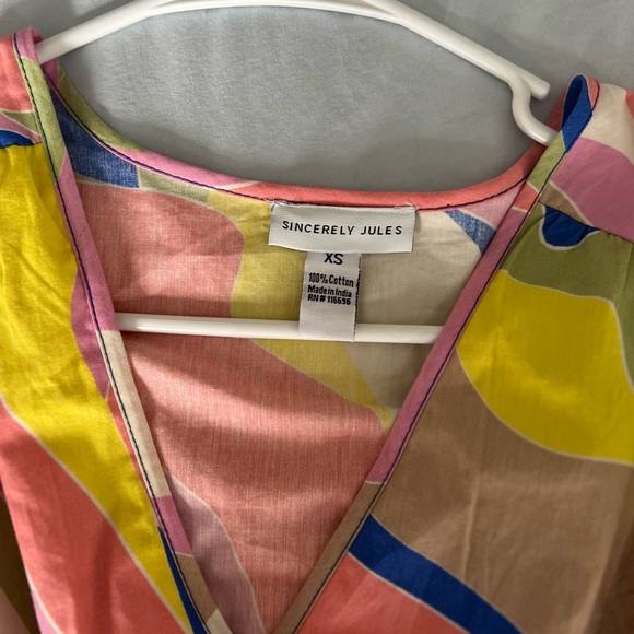 Sincerely Jules  Colorful Dress- XS 100%cotton - Picture 4 of 4